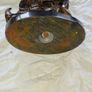 Bronzed Winged Cherub putto open seashell or leaf-shaped vessel with a scorpion like tail. Image 7