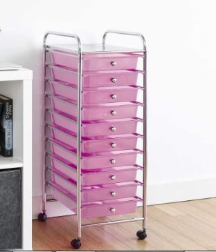 Home Storage Trolley On Wheels With 10 Drawer Storage Unit For Salon Beauty Make Up Home Office Organizer
