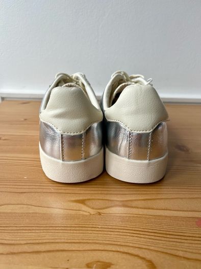 M&S silver leather sneakers size 4