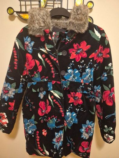 Stunning Catimini Designer Floral Winter Coat, Age 11/12 154cm A,V
