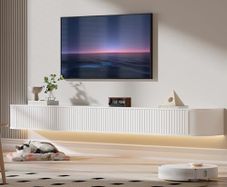 Floating TV Stand Unit with RGB LED Light - 220CM Wall Mounted