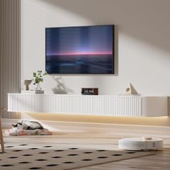 Floating TV Stand Unit with RGB LED Light - 220CM Wall Mounted
