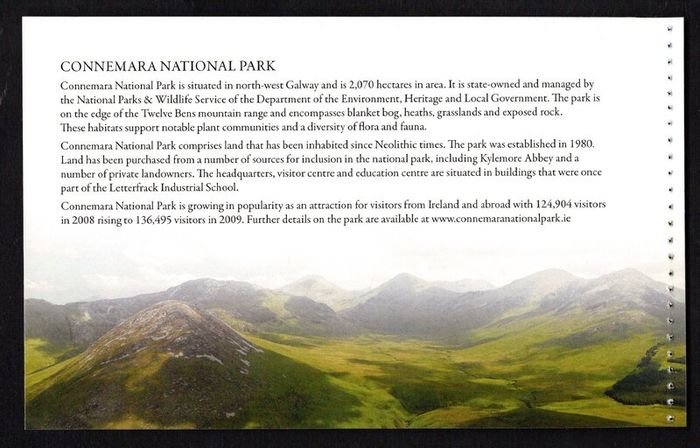 2011 Ireland National Parks of Ireland Commemorative Stamps Booklet Mint Never Hinged (MNH). Scans of contents show in advert.