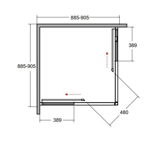 BESCO Shower Enclosure Square Black 90x90x190cm