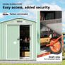 7 x 4ft Metal Garden Shed, Outdoor Storage Tool House with Ventilation Slots, Foundation Kit and Lockable Double Doors, Light Green Image 5