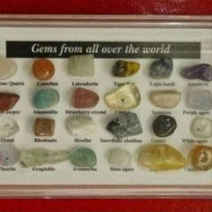 Gemstones in case.