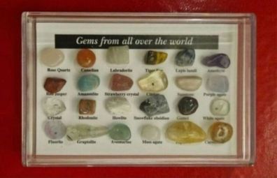 Gemstones in case.