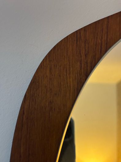 Vintage Retro Mid Century Asymmetrical Teak Mirror