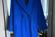 River Island Cobalt Blue Relaxed Fit Double Breasted Coat Size 12