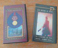 THE SISTERS OF MERCY and THE MISSION. Music VHS tapes/Cassettes. In Concert at The Albert Hall (live). From Disk To Dawn. Music video, 80s, Goth, collectable, memorabilia.