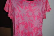 M&amp;S Woman pink palms pattern top size UK16 EU44 Perfect condition Postage included