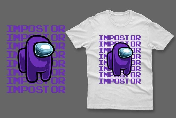 Purple among us t-shirt impostor t-shirt