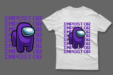 Purple among us t-shirt impostor t-shirt