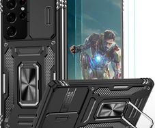 Samsung Galaxy S20 Ultra Case, Military grade protective phone case, with Screen Protector Film 2x, Slide Camera Cover