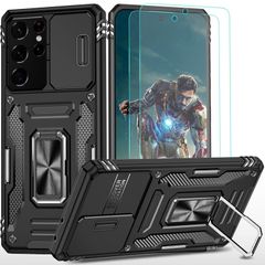 Samsung Galaxy S20 Ultra Case, Military grade protective phone case, with Screen Protector Film 2x, Slide Camera Cover