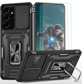 Samsung Galaxy S20 Ultra Case, Military grade protective phone case, with Screen Protector Film 2x, Slide Camera Cover
