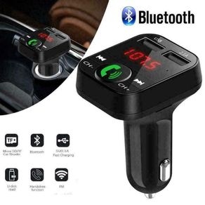 2.1a Wireless Bluetooth Handsfree Car Kit FM Transmitter MP3 Player Dual USB Charger
