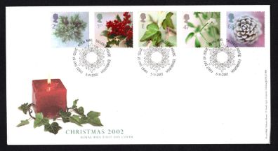 2002 Great Britain Christmas Commemorative Stamps Royal Mail Addressed First Day Cover (FDC)