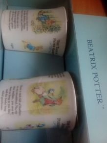 Beatrix Potter 2 Cup set in original box