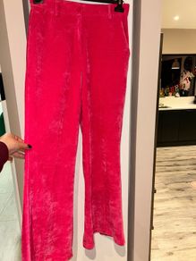 Hot pink corduroy flares