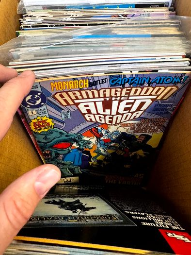 DC Long Comic Box w 250 comics for Sale (2)
