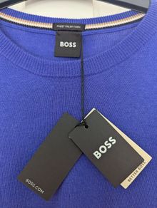New Boss Men's Fine Knit Purple Medium Jumper
