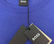 New Boss Men's Fine Knit Purple Medium Jumper