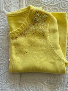 girls yellow cardigan