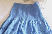 Blue Linen Skirt - Size L