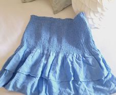 Blue Linen Skirt - Size L