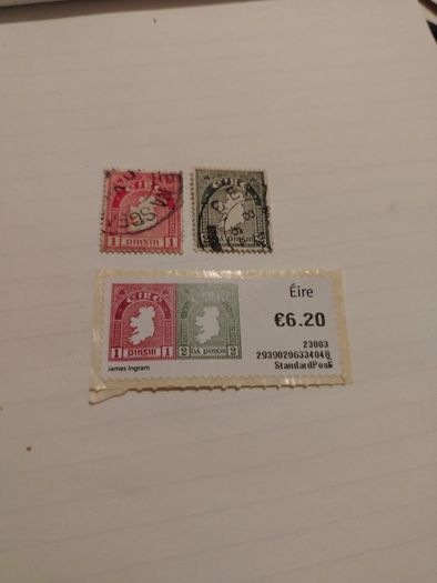Replica of Irelands first definitive stamp