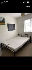 Double Bed - Black Metal Frame & Mattress