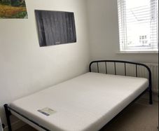Double Bed - Black Metal Frame & Mattress