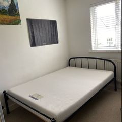 Double Bed - Black Metal Frame & Mattress