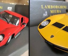 Lamborghini Miura x 2 Red and yellow Scale 1/18 Polistil