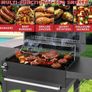 BBQ Barbecue Grill Outdoor Compact Smoker Barbeque Charcoal BBQ Grill Smoker with Side Shelves Temperature Gauge, Warming Rack, and Air Vents for Camping and Garden Image 4