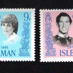 1981 Isle of Man Royal Wedding of Prince Charles and Lady Diana Spencer Commemorative Stamps Mint Never Hinged (MNH)