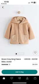 Next fleece coat 12-18 months