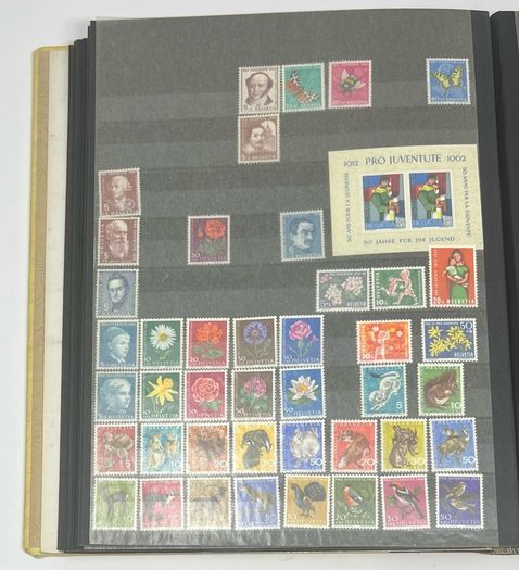 Collection: Switzerland (Helvetia) mainly, Malta, Gibraltar & Andorra Stamps mainy usd but a few mint on 38 pages
