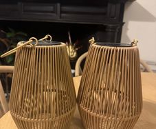 2 Solar Lanterns Outdoor Garden & Patio Lights