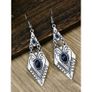 Silver Boho Style Earrings with Blue Stones - nice gift Image 2