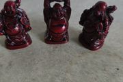 BRABUD Feng Shui 2in Red Resin Laughing Buddha Statue Figurines Set of 6