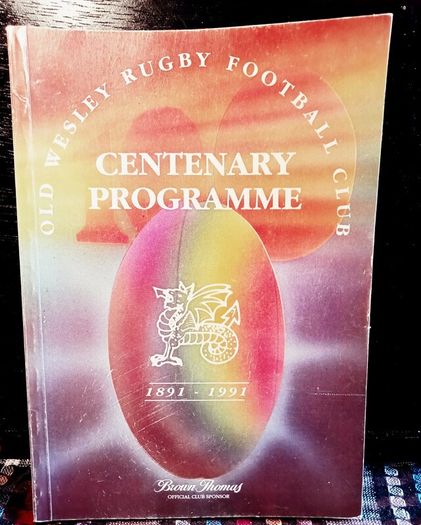 1991. Old Wesley Rugby Football Club. Centenary Programme.