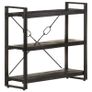 3-Tier Bookcase Black 90x30x80 cm Solid Mango Wood Image 6