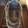 French wine bottle holder traditional table server 1950's. Woven wire basket. Image 6