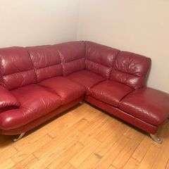 Red leather 4 seater
