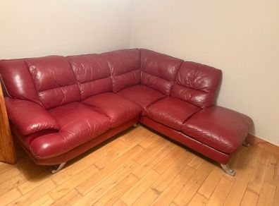 Red leather 4 seater