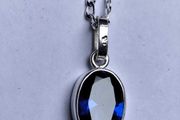 Silver Pendant with blue Tanzanite stone