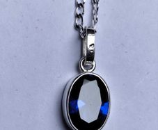 Silver Pendant with blue Tanzanite stone