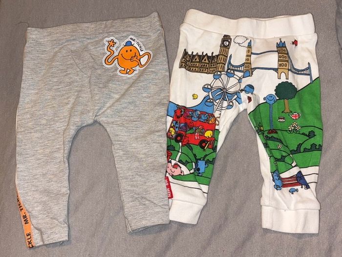 Two pairs Mr Men leggings 3-6